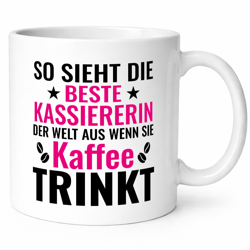 Kaffee trinkt: Kassiererin Humor Geschenkidee Tasse