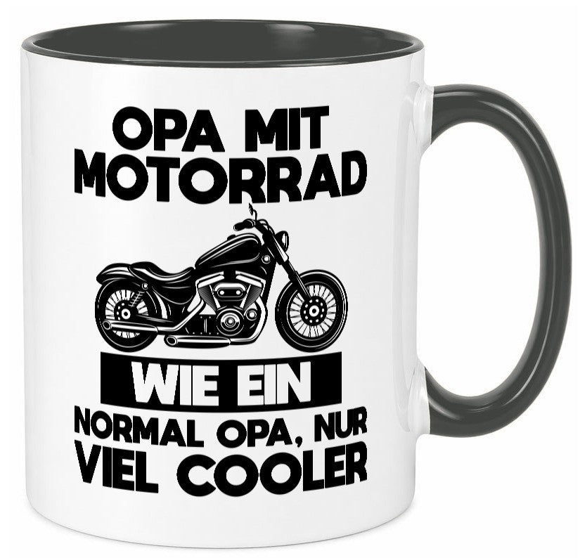 Opa mit Motorrad, viel cooler | Motorrad lustig Familie Geschenkidee Geschenk Tasse