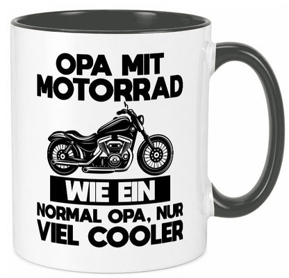 Opa mit Motorrad, viel cooler | Motorrad lustig Familie Geschenkidee Geschenk Tasse