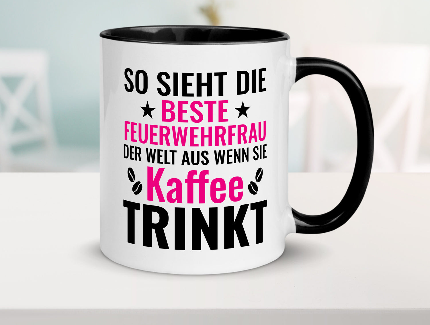 Kaffee trinkt: Feuerwehrfrau | Feuerwehr Geschenkidee Humor Tasse