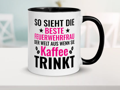 Kaffee trinkt: Feuerwehrfrau | Feuerwehr Geschenkidee Humor Tasse