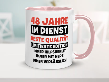 48 Jahre im Dienst | Jubiläum Arbeit v3 Humor Kollegen Büro Geschenkidee Tasse