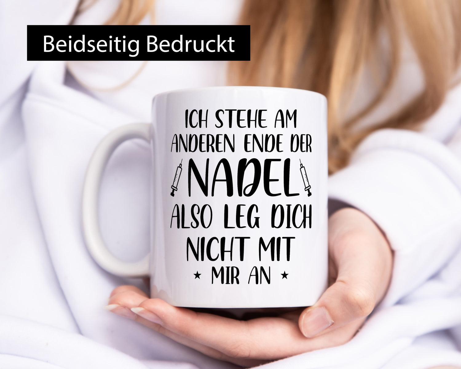 Am anderen Ende der Nadel, nicht anlegen | Spritzen lustiger Spruch Geschenk