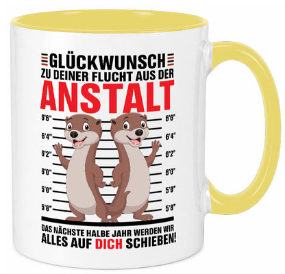 Glückwunch zur Flucht | Jobwechsel Arbeitskollegen Geschenk Arbeit Kollegen