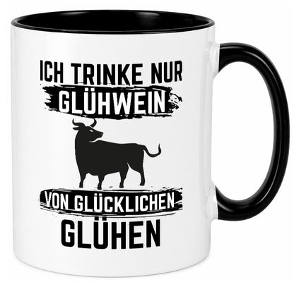 Ich drinke nur Glühwein | Wein von Glühen lustiger Spruch Geschenk Humor Tasse