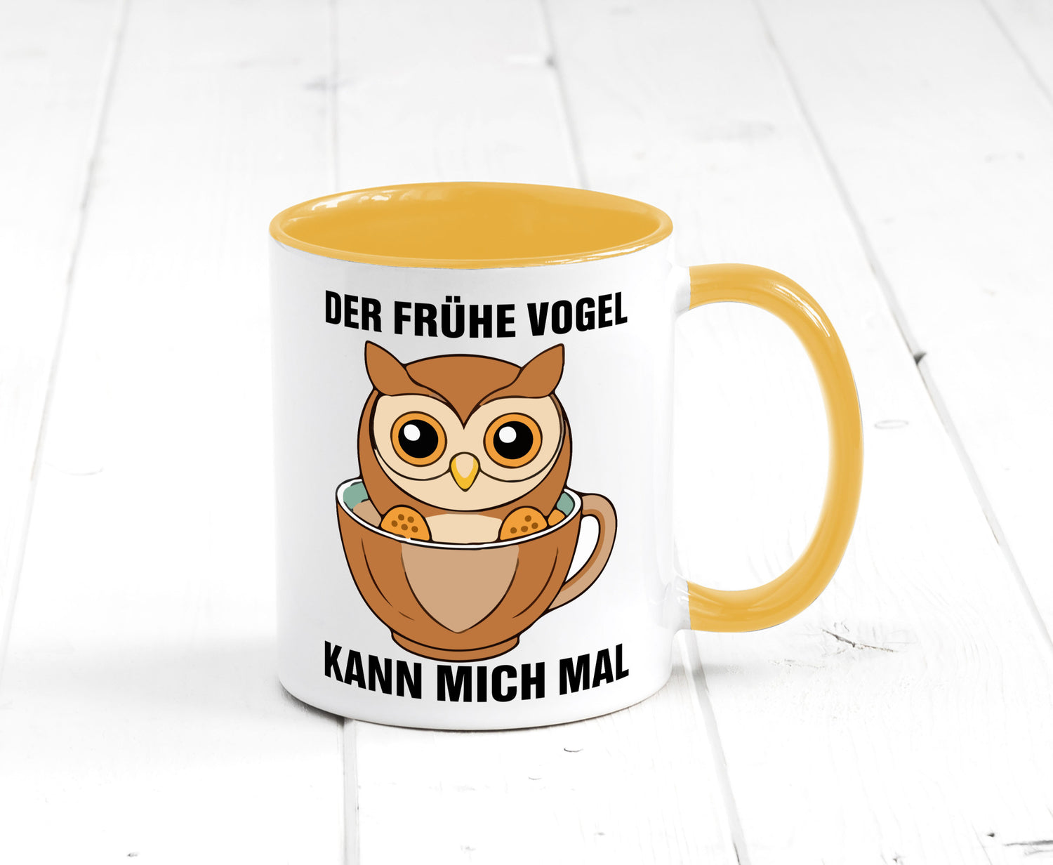 Der frühe Vogel kann mich mal | Eule Morgenmuffel v2 lustiger Spruch Geschenk