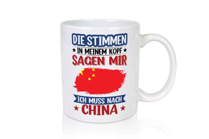 China | Urlaub Stimmen in meinem Kopf Traumland Humor Geschenkidee Tasse