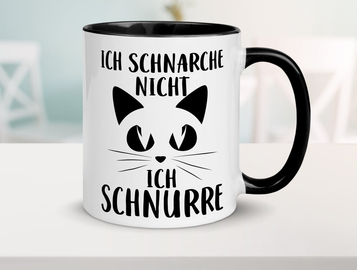 Nicht schnarchen, schnurren | Katze Schnurrhaare Augen Geschenkidee Tasse