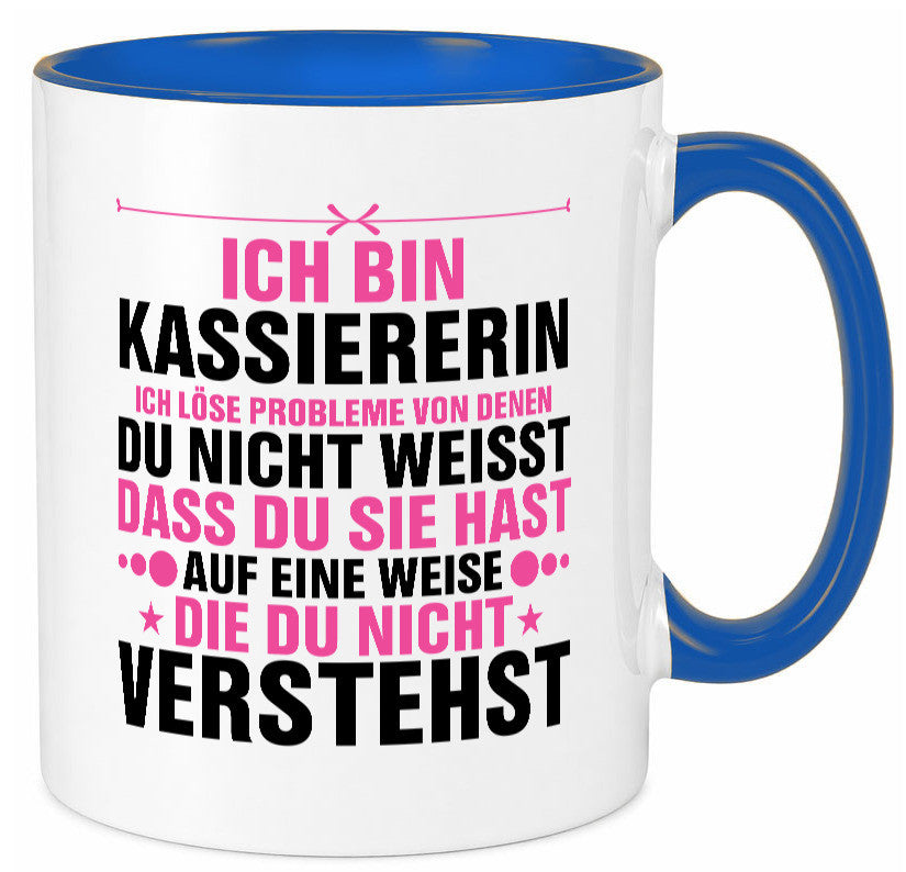 Löse Probleme: Kassiererin v2 lustiger Spruch Geschenk Humor Geschenkidee Tasse