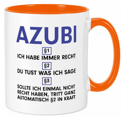 Ich habe immer Recht Azubi | Ausbildung Lehre Lehrling v2 lustiger Spruch Tasse