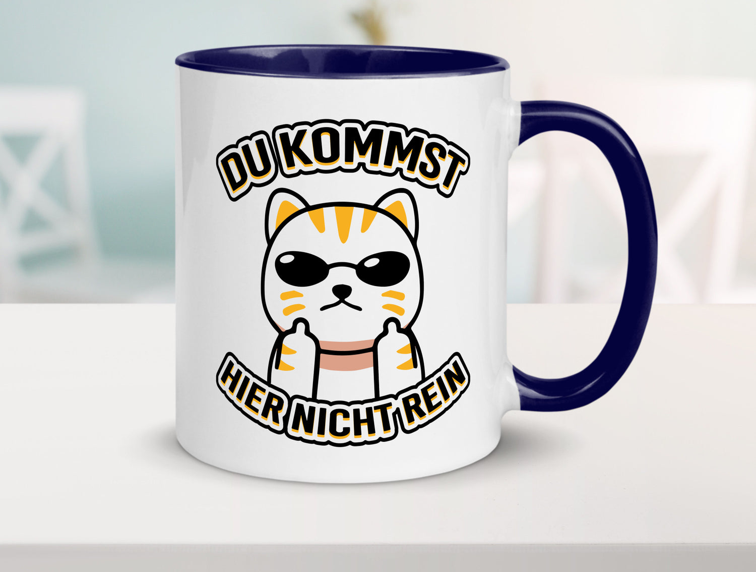 Du kommst hier nicht rein | Böse Katze Humor Tierliebhaber Geschenkidee Tasse
