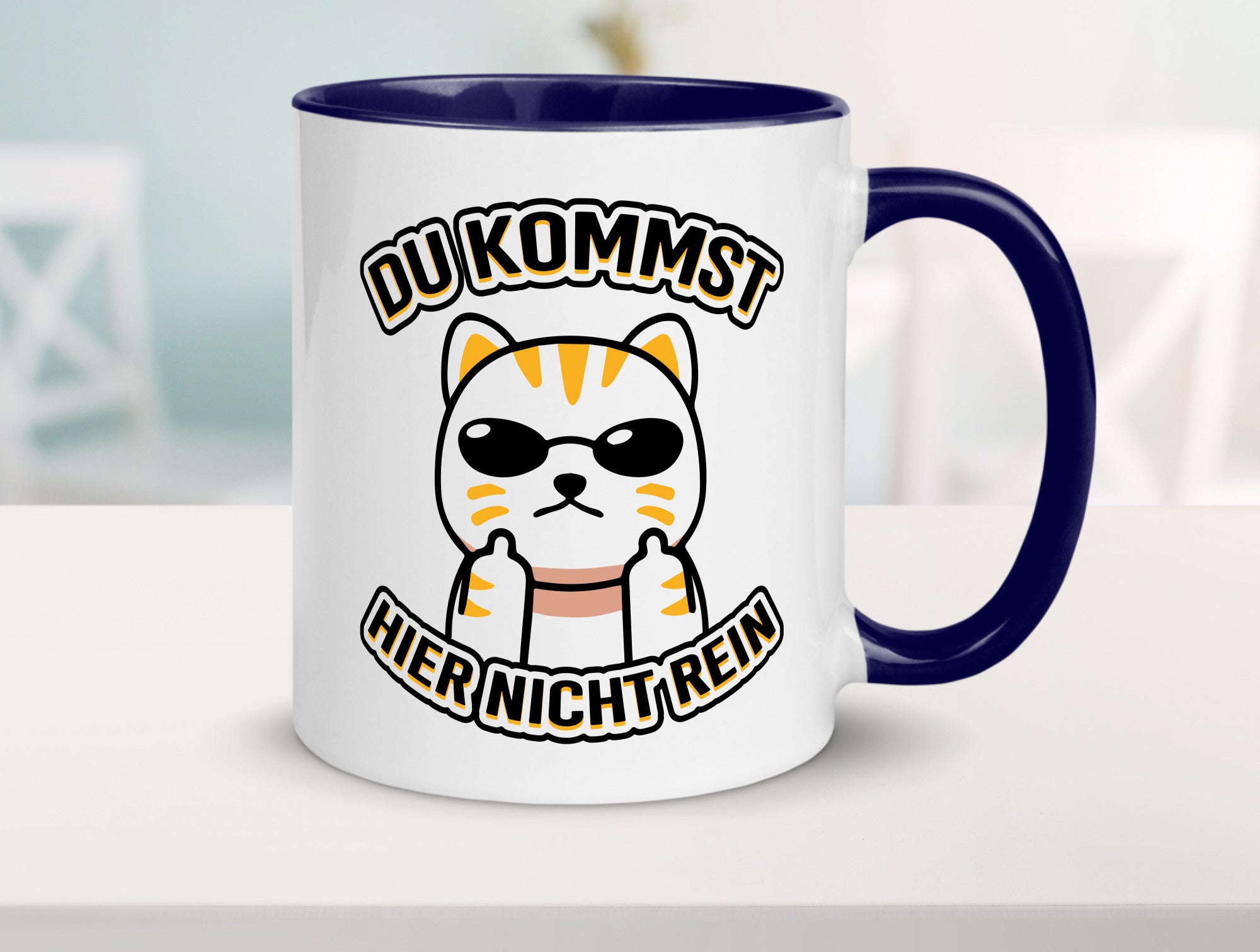 Du kommst hier nicht rein | Böse Katze Humor Tierliebhaber Geschenkidee Tasse
