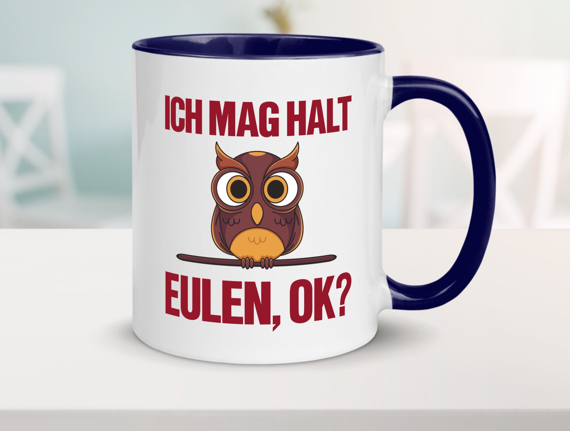 Ich mag Eulen | Spruch süße Eule Motiv lustiger Geschenk Humor Geschenkidee