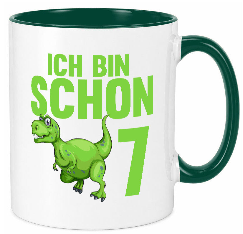 7. Geburtstag | 7 Jahre Dino Dinosaurier Humor Geschenkidee Tasse