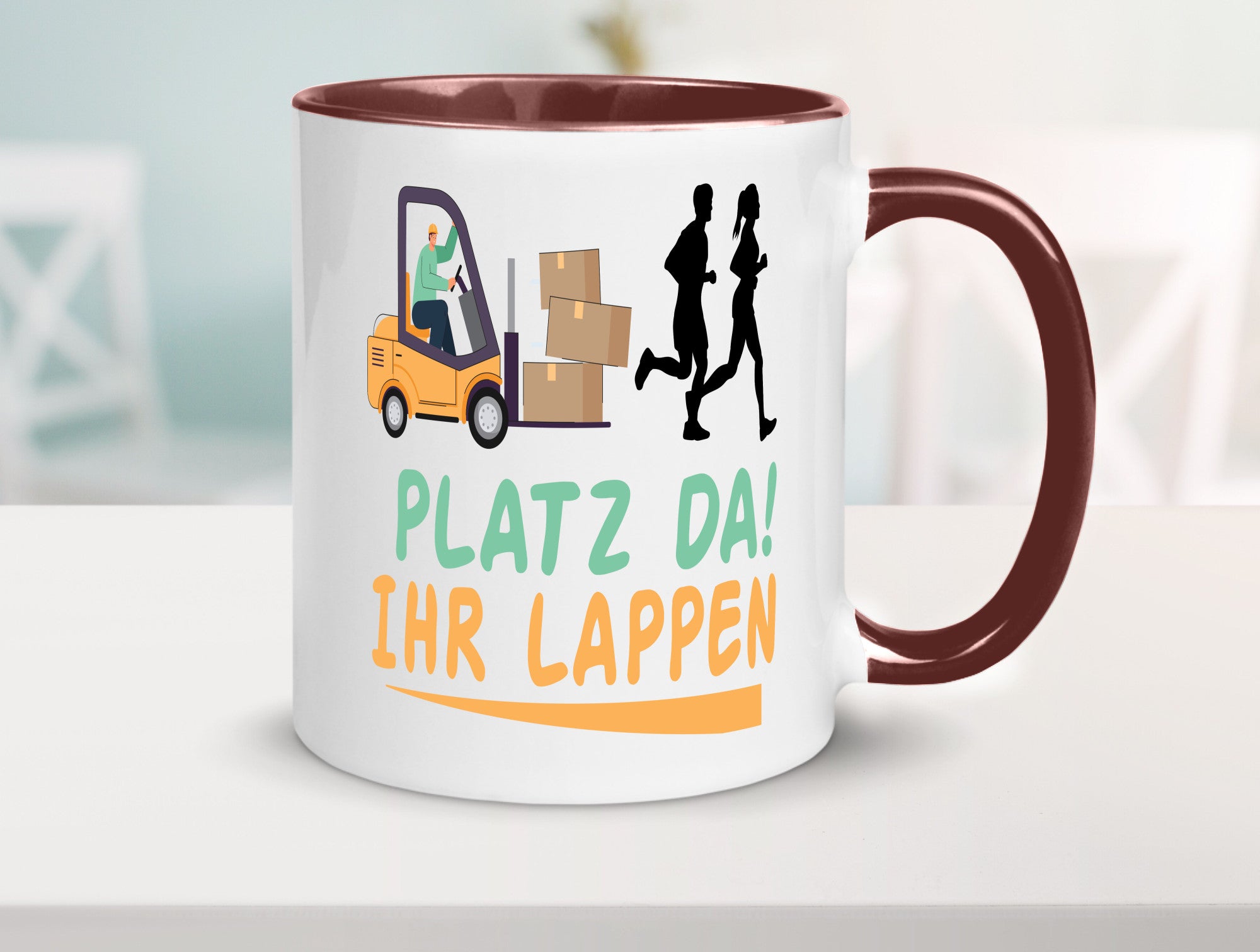 Platz da ihr Lappen | Stapler Fahrer Humor Geschenkidee Tasse