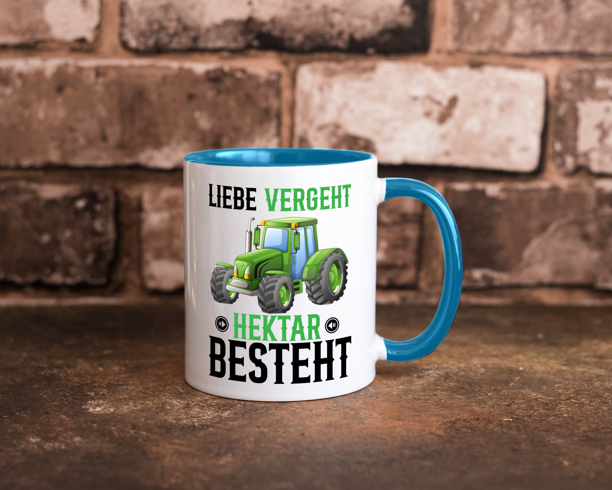 Liebe vergeht Hektar besteht | Traktor Bauer landwirt Humor Geschenkidee Tasse