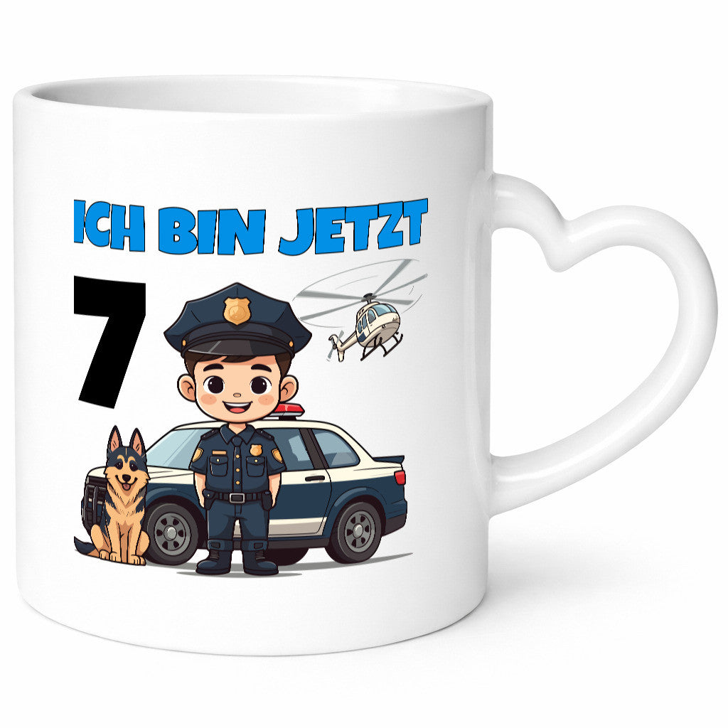 7. Geburtstag | 7 Jahre Polizei Kind Polizeiauto Humor Geschenkidee Tasse