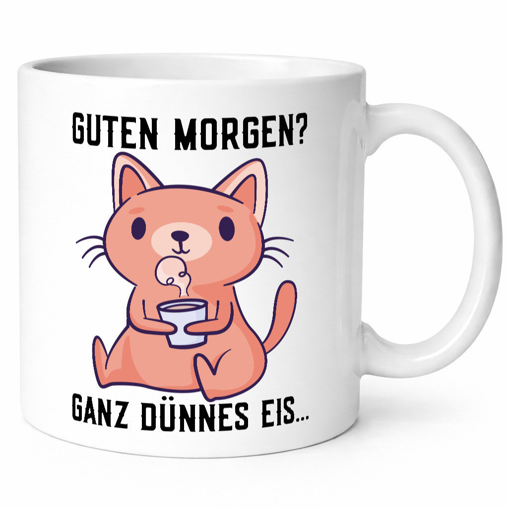 Guten Morgen | Morgenmuffel Dünnes Eis Katze mit Pulli Geschenk Tierliebhaber