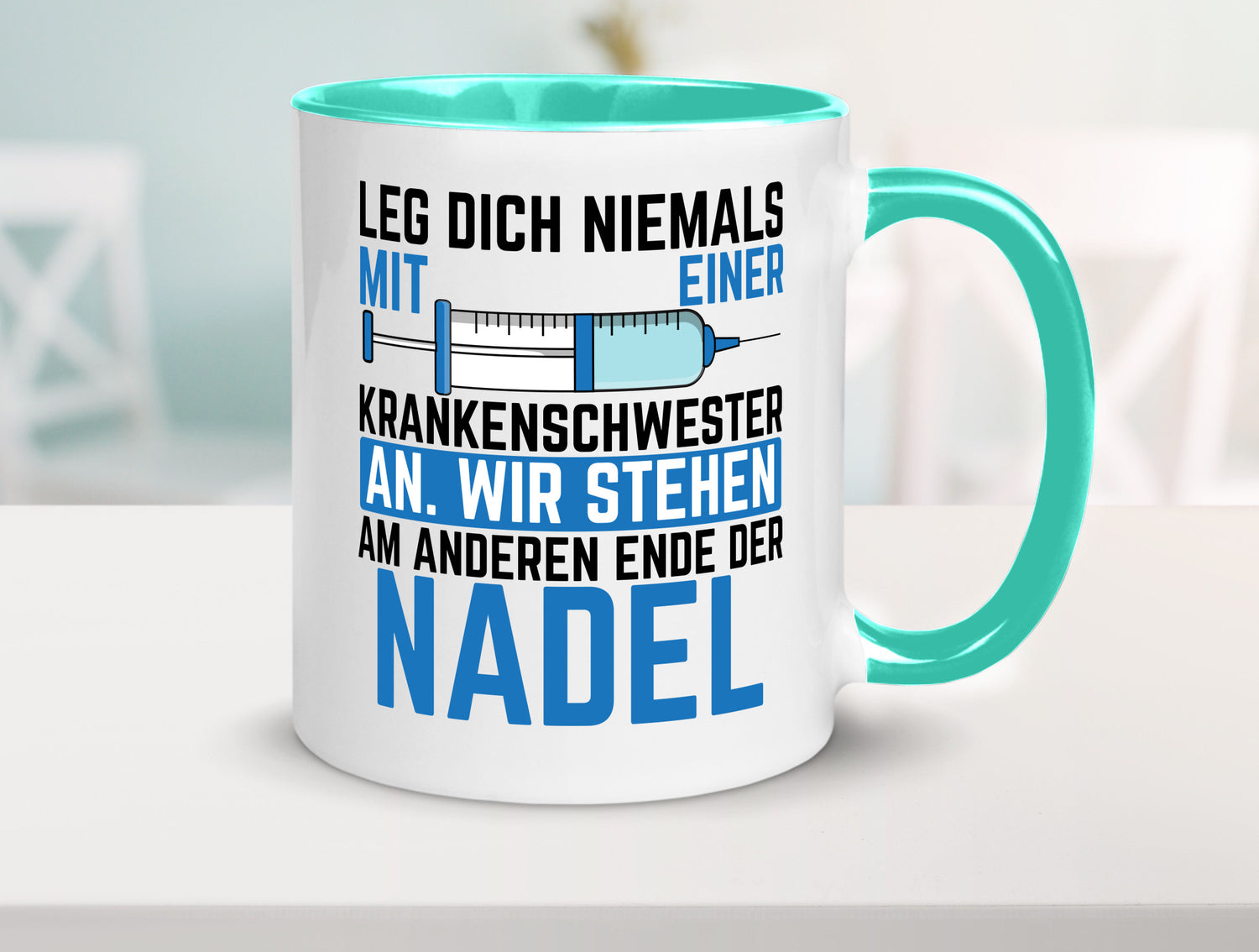 Krankenschwester anlegen | Nadel Spritze Klinik Spruch Geschenkidee Humor Tasse