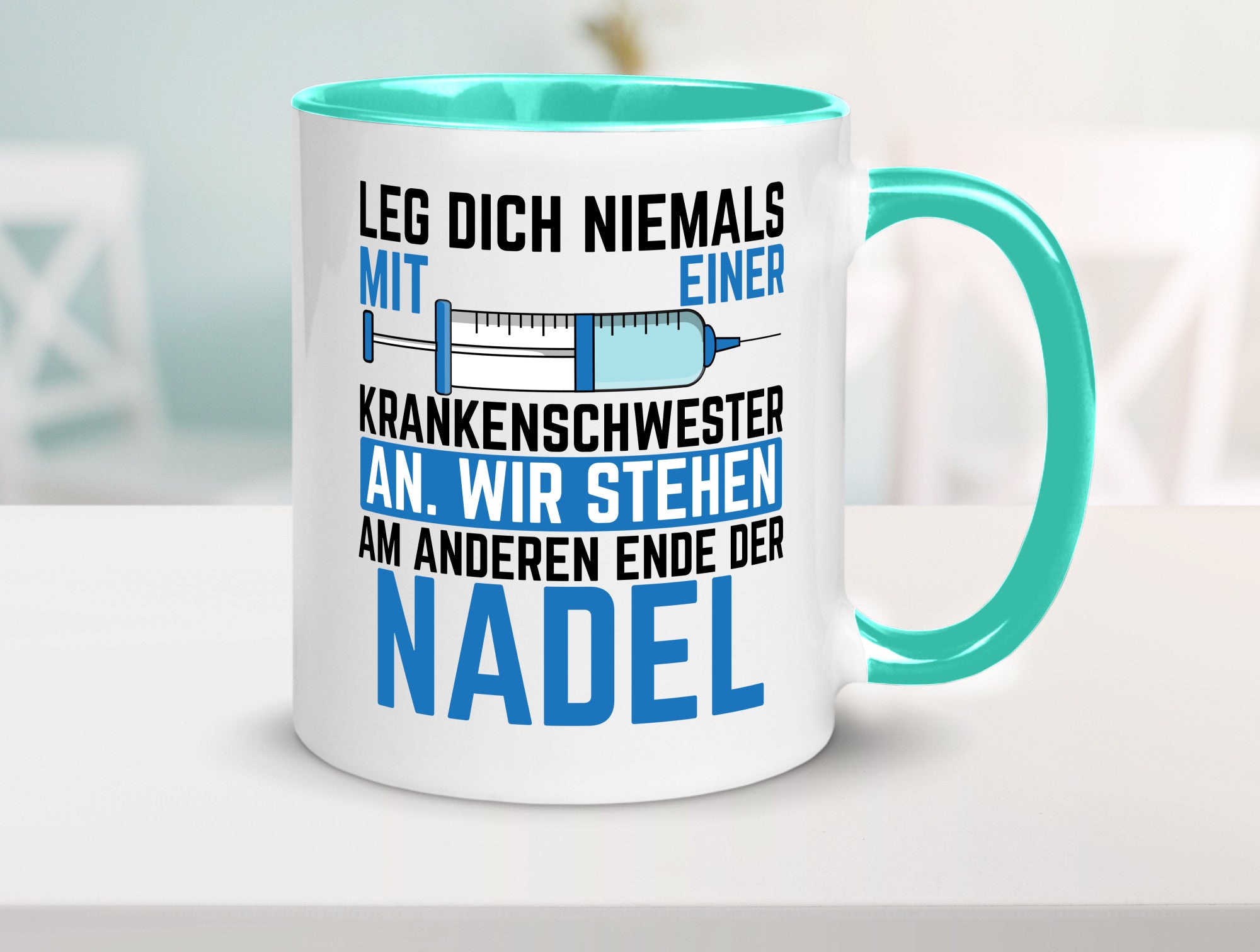 Krankenschwester anlegen | Nadel Spritze Klinik Spruch Geschenkidee Humor Tasse