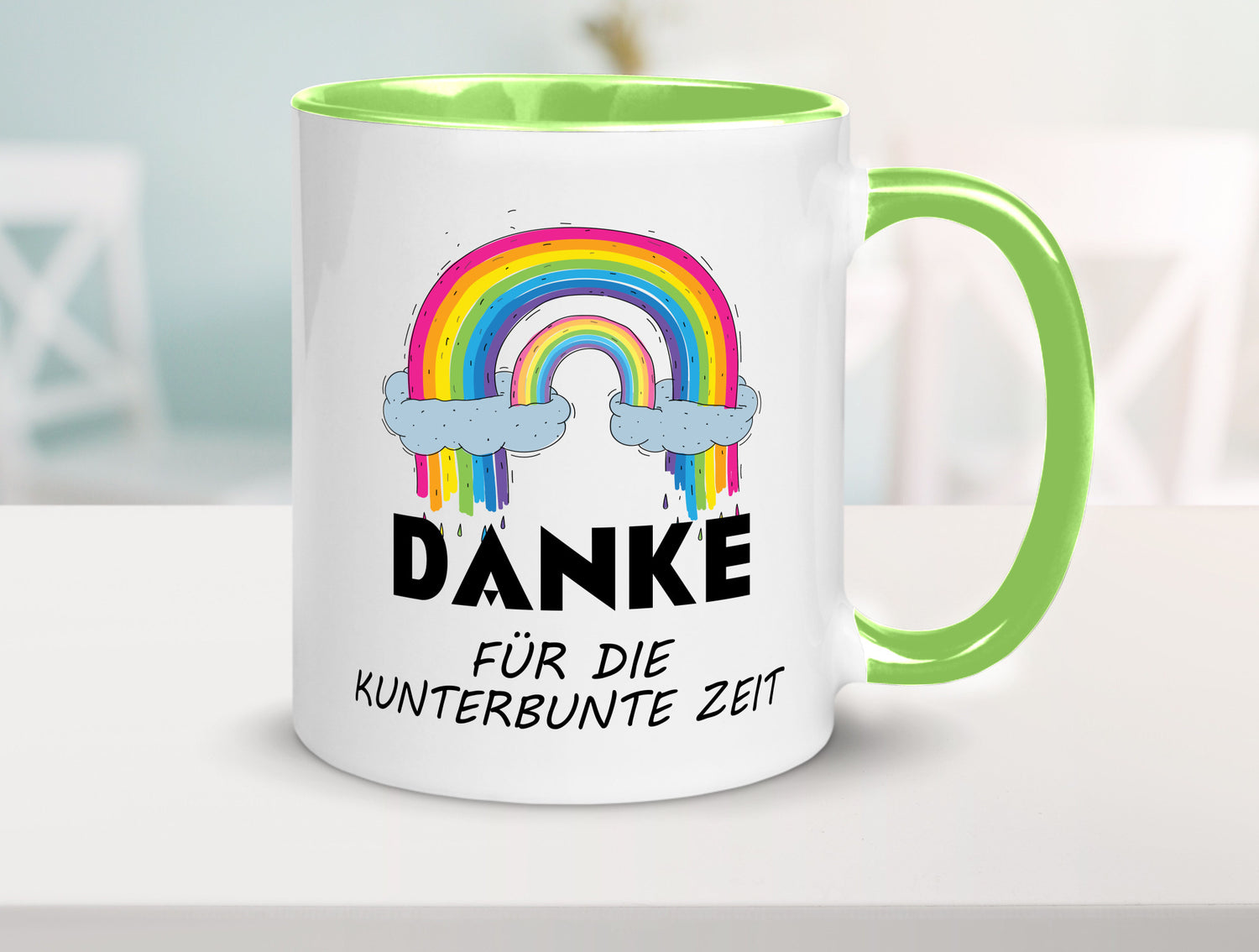 Danke für die Kunderbunte Zeit | Regenbogen lustiger Spruch Geschenk Humor
