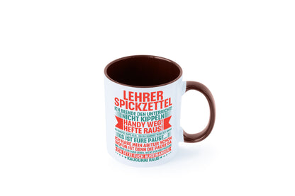 Lehrer Spickzettel | Beruf Tasse lustiger Spruch vl4 lustig Arbeit Kollegen
