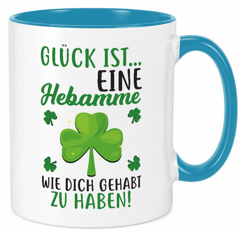 Hebamme Dankeschön | Dankes Tasse Kleeblätter Glück Humor Geschenkidee