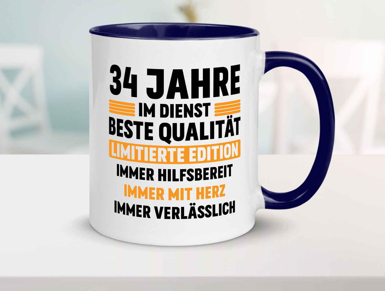 34 Jahre im Dienst | Jubiläum Arbeit v2 Humor Kollegen Büro Geschenkidee Tasse