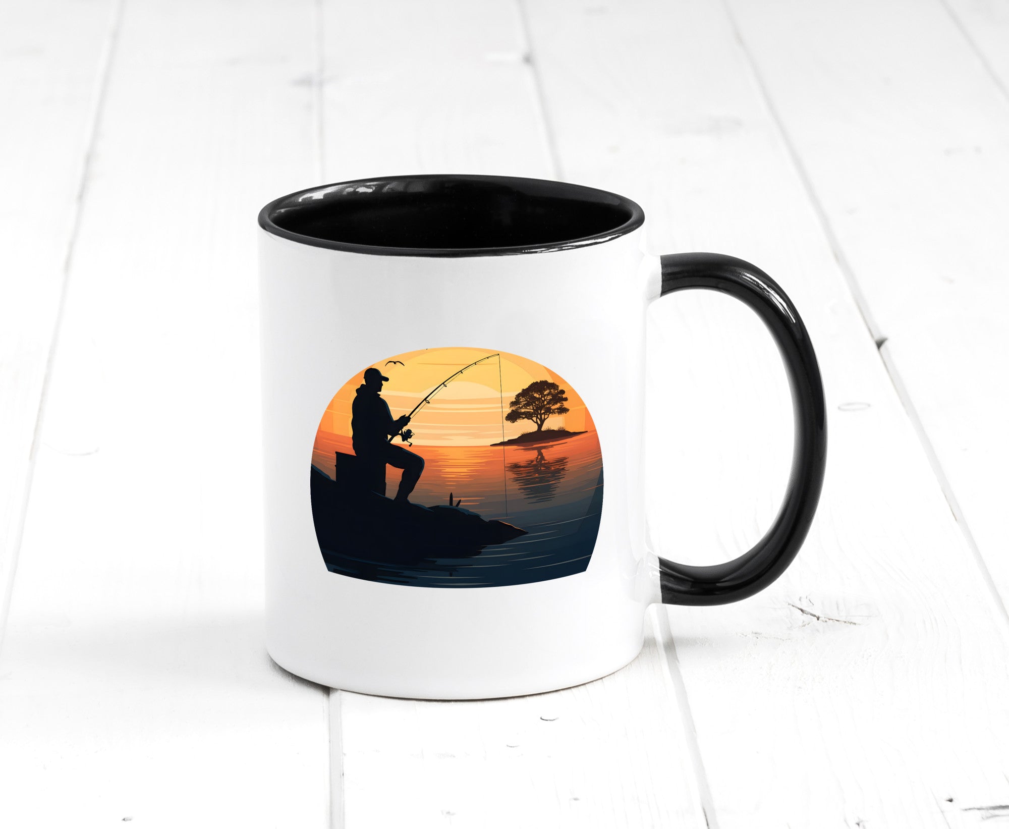 Angler | Sonnenuntergang Fischer Fische Angeln v2 Geschenk Humor Geschenkidee