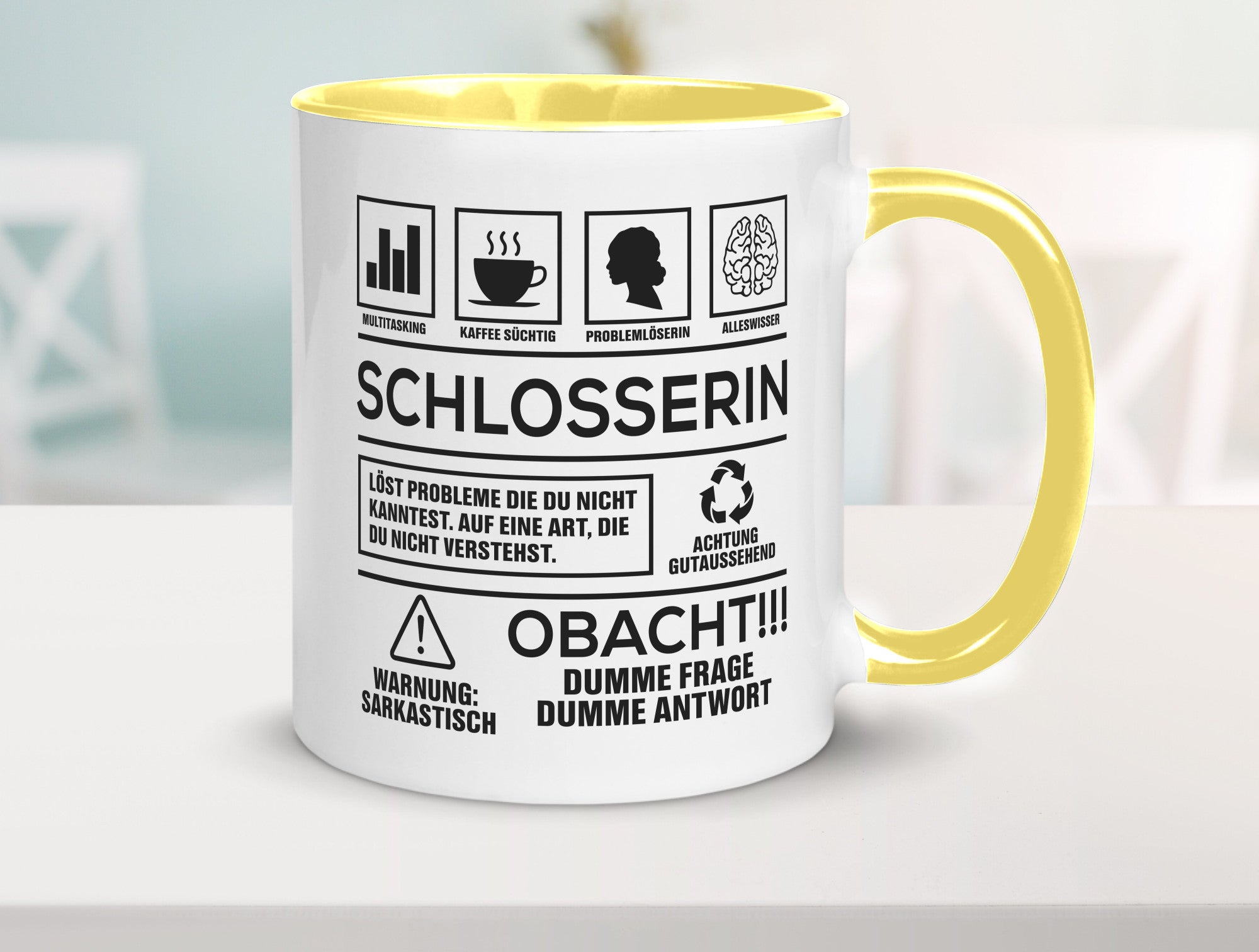 Achtung Probleme Schlosserin | Schlosserei Geschenkidee Humor Tasse