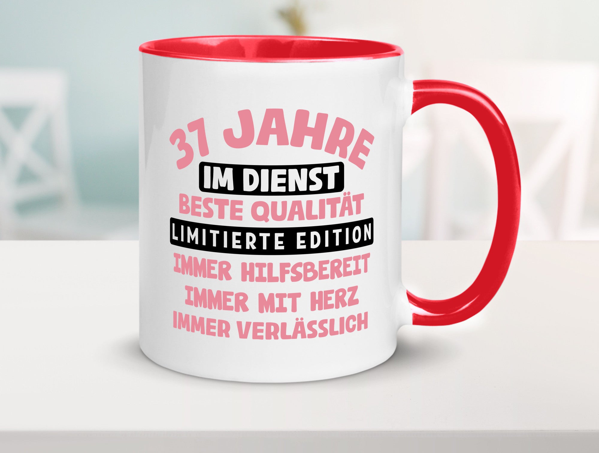 37 Jahre im Dienst | Jubiläum Arbeit v11 lustig Kollegen Büro Geschenk Tasse