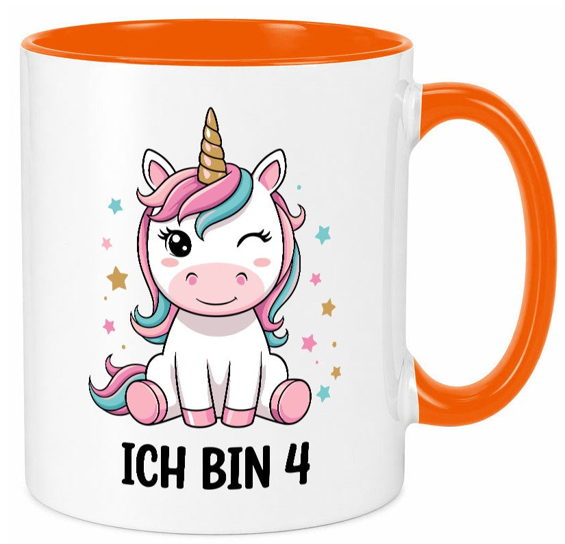 4. Geburtstag | 4 Jahre Einhorn Mädchen lustig Geschenkidee Geschenk Tasse