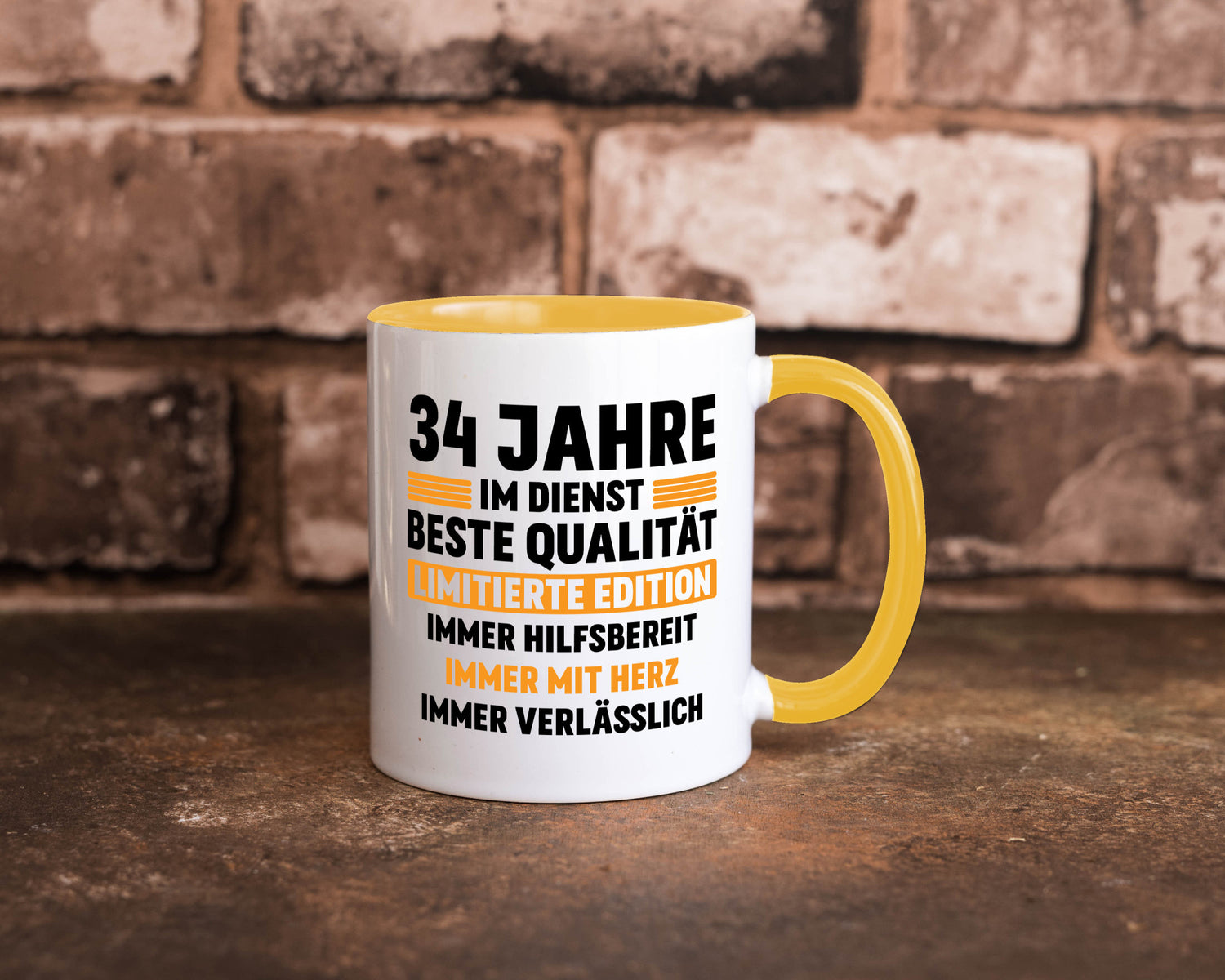 34 Jahre im Dienst | Jubiläum Arbeit v2 Humor Kollegen Büro Geschenkidee Tasse