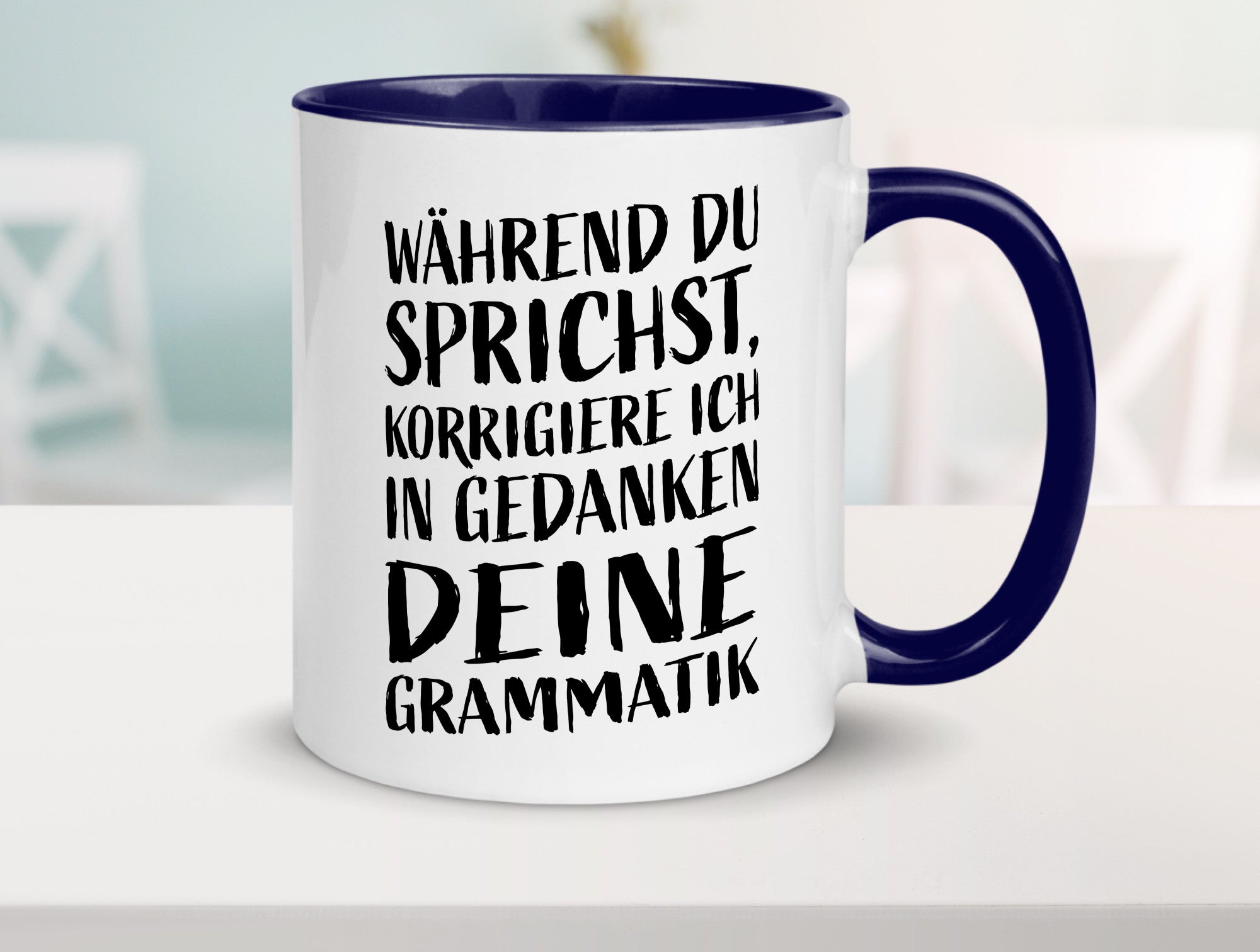 Während du sprichst, Grammatik korrigieren lustiger Spruch Geschenk Humor