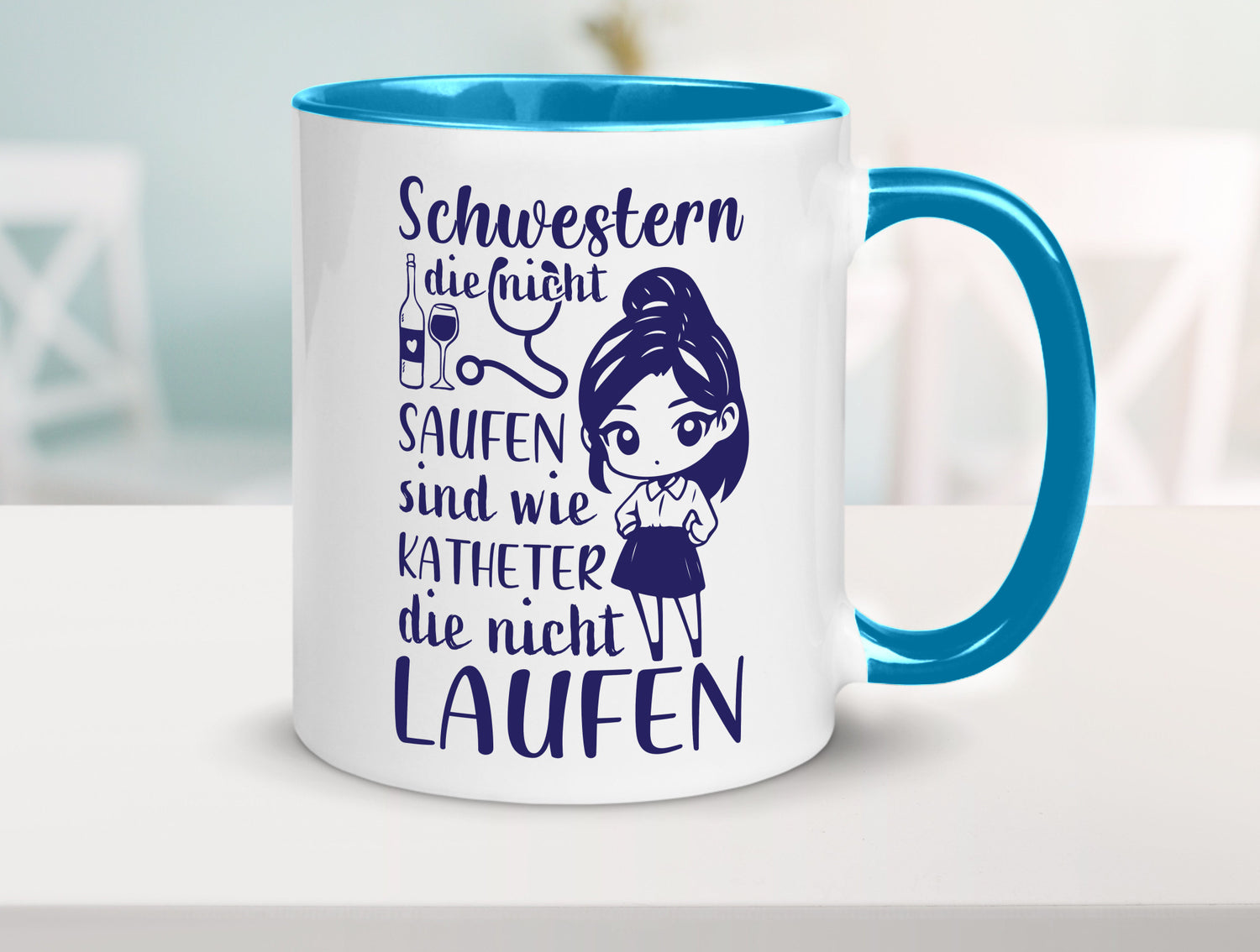 Schwestern die nicht saufen | Krankenschwester Alkolhol Geschenkidee Humor Tasse