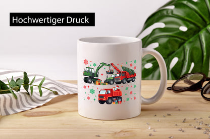 Weihnachten | Baufahrzeuge Bagger Frohe v2 lustiger Spruch Geschenk Humor