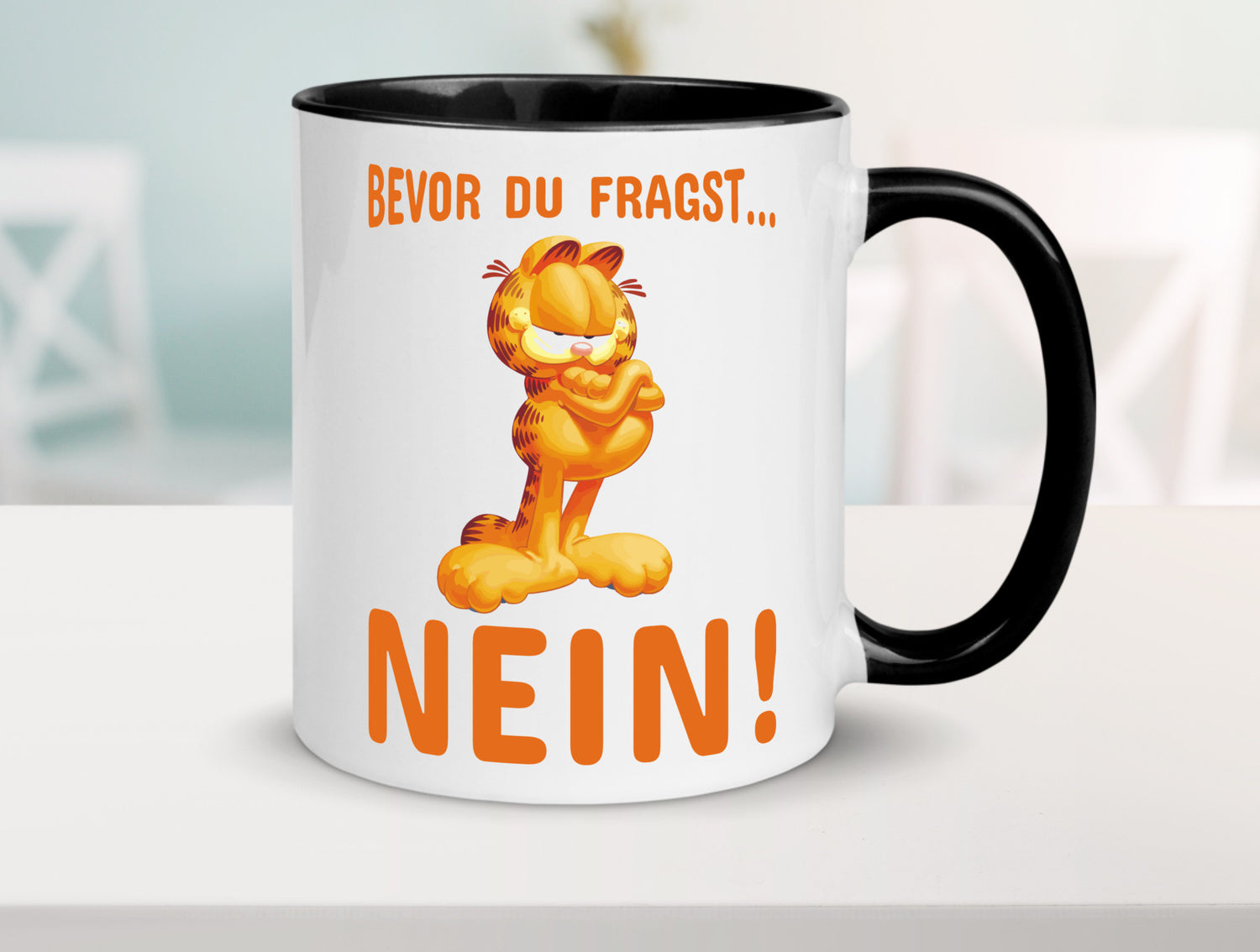 Bevor du fragst? Nein! | grimmige Katze Spruchtasse lustig Tierliebhaber Humor