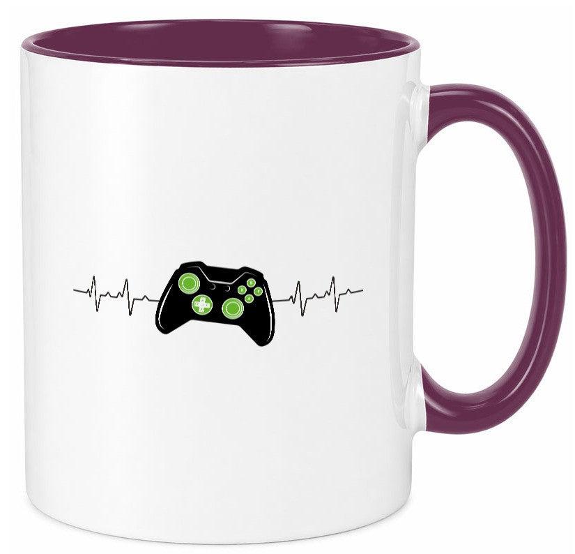 Controller Herzschlag | Heartbeat Gamer lustig Humor Geschenkidee Geschenk Tasse