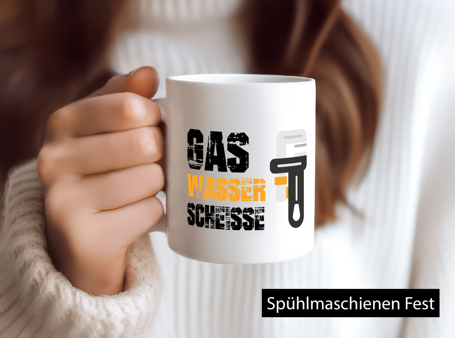 Gas | Wasser Scheisse Klempner Lustiger Spruch Geschenk Humor Geschenkidee Tasse