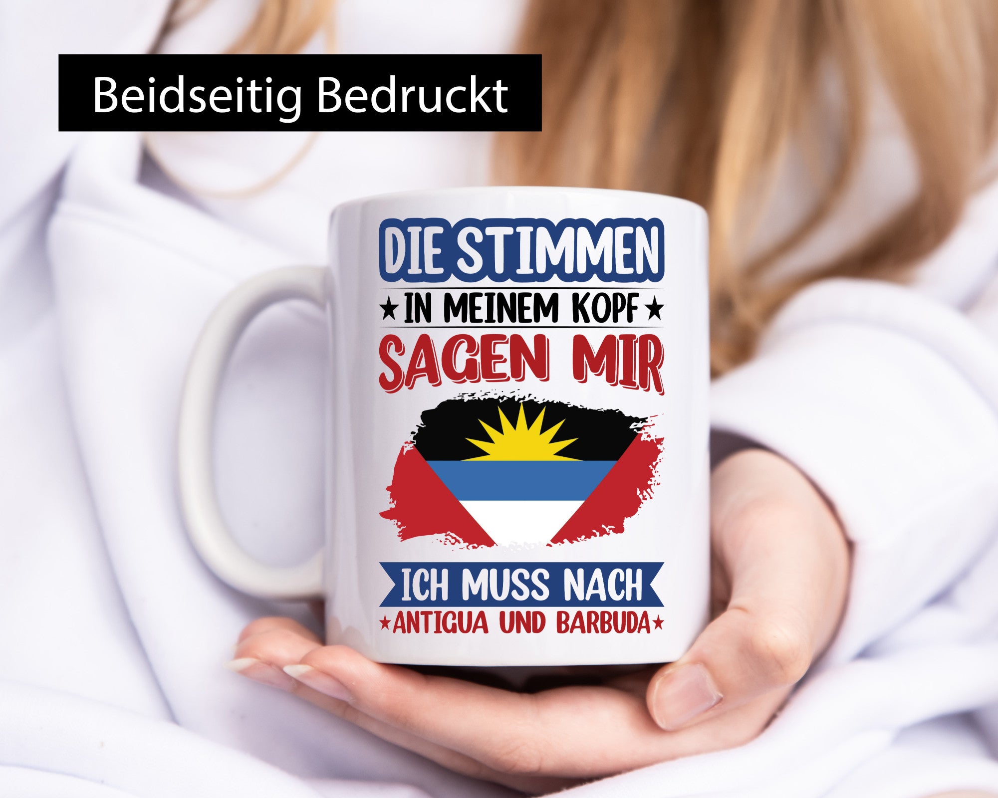 Antigua und Barbuda | Urlaub Stimmen in meinem Kopf Geschenkidee Humor Tasse