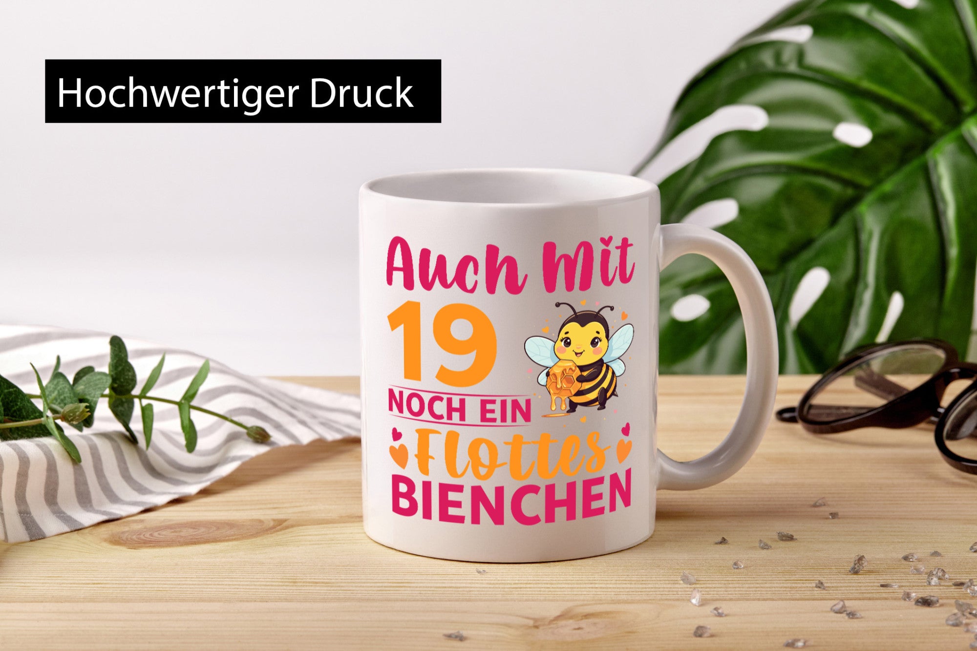 19. Geburtstag | Flottes Bienchen 19 Jahre Humor Geschenkidee Tasse