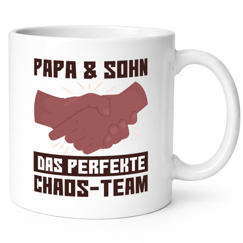 Papa &amp; Sohn | Spruchtasse Chaos-Team Vatertag lustiger Spruch Geschenk Familie