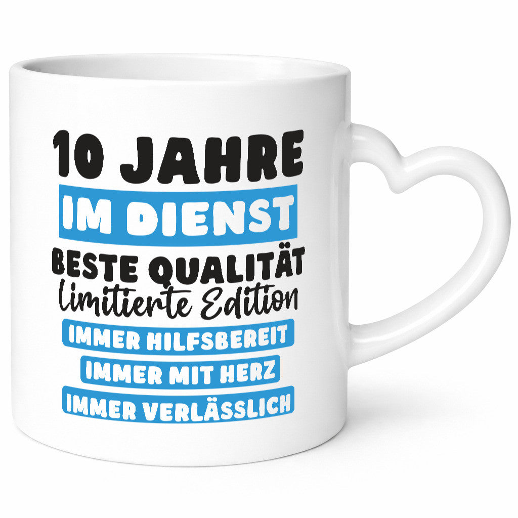 10 Jahre im Dienst | Jubiläum Arbeit v6 lustiger Spruch Geschenk Kollegen Büro
