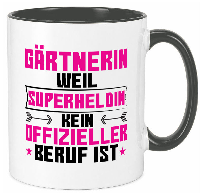 Superheldin Gärtnerin | Gartenbau Geschenk Humor Geschenkidee lustiger Spruch Tasse