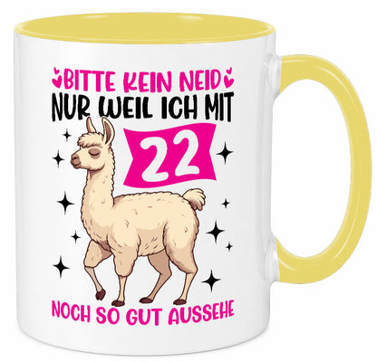 22. Geburtstag | 22 Jahre Lama gut aussehen lustig Geschenkidee Geschenk Tasse