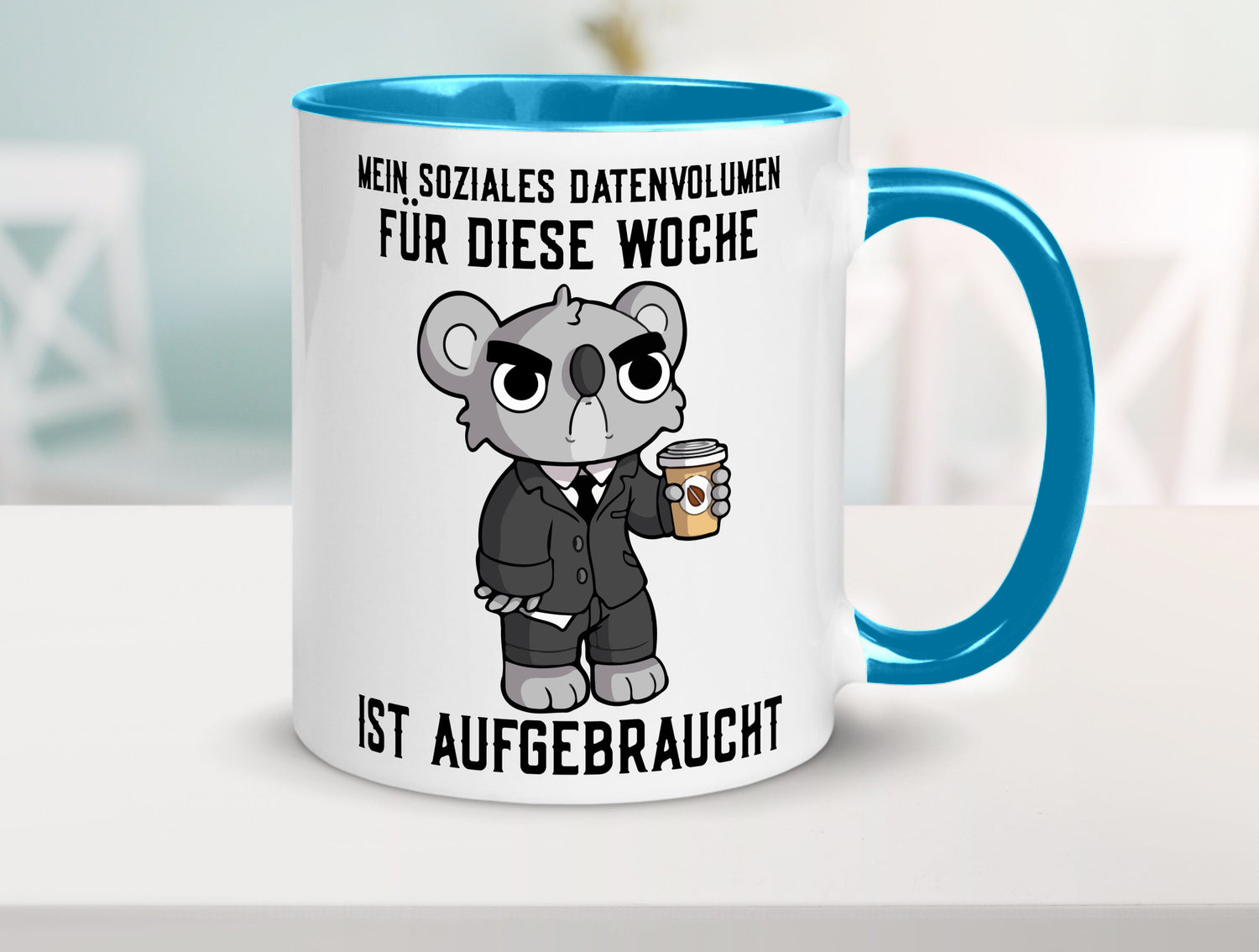 Soziales Datenvolumen | wütender Bär Einzelgänger Nerd Geschenkidee Humor Tasse