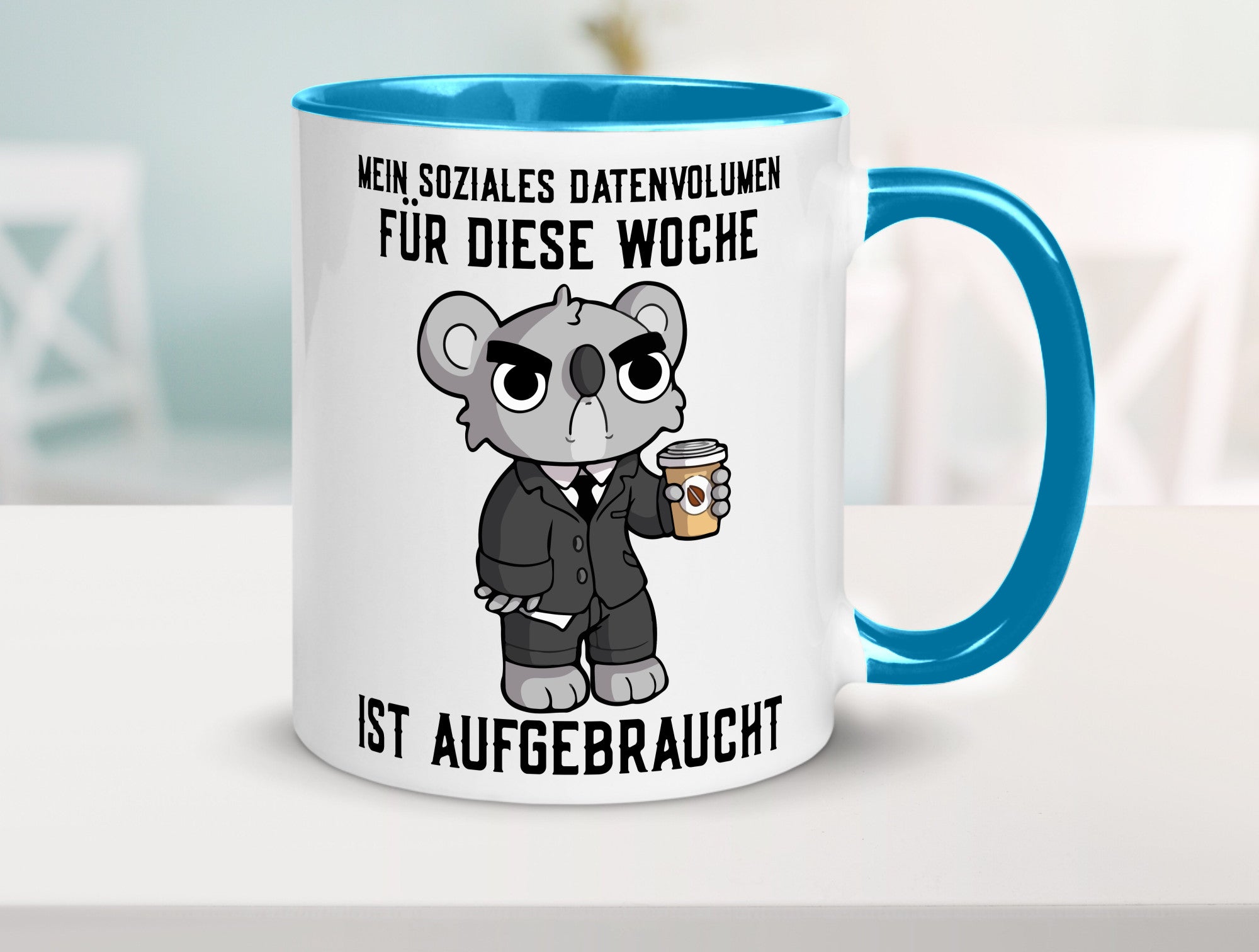 Soziales Datenvolumen | wütender Bär Einzelgänger Nerd Geschenkidee Humor Tasse