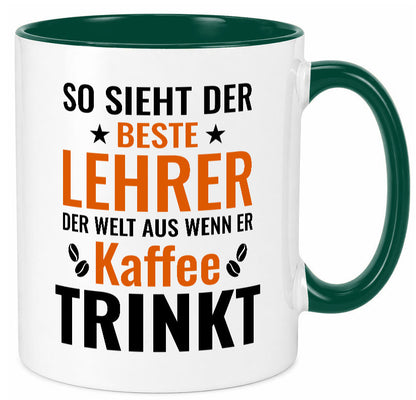 Kaffee trinkt: Lehrer | Schule Beruf Schüler Geschenk Arbeit Kollegen Büro