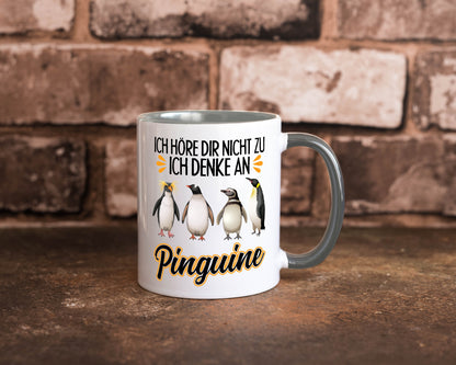 Ich denke an Pinguine Geschenkidee Humor Tasse