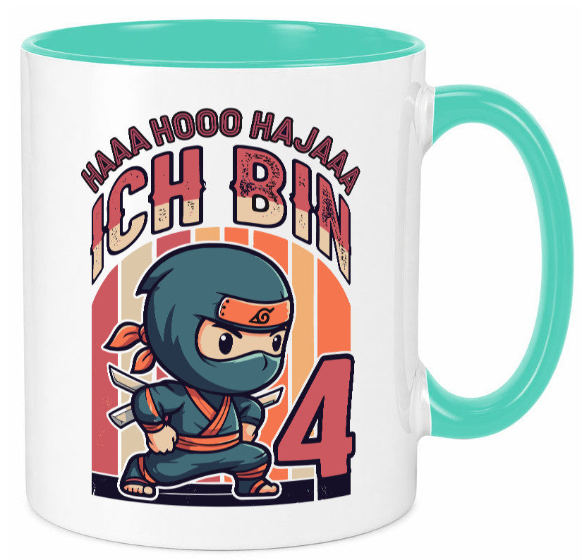 4. Geburtstag | Ninja Junge 4 Jahre lustiger Spruch Geschenk Geschenkidee Tasse